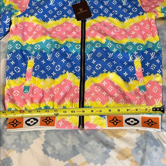 Louis Vuitton Rainbow Monogram Zip Jacket in Pink, Blue, Yellow, Teal - Picture 2 of 10